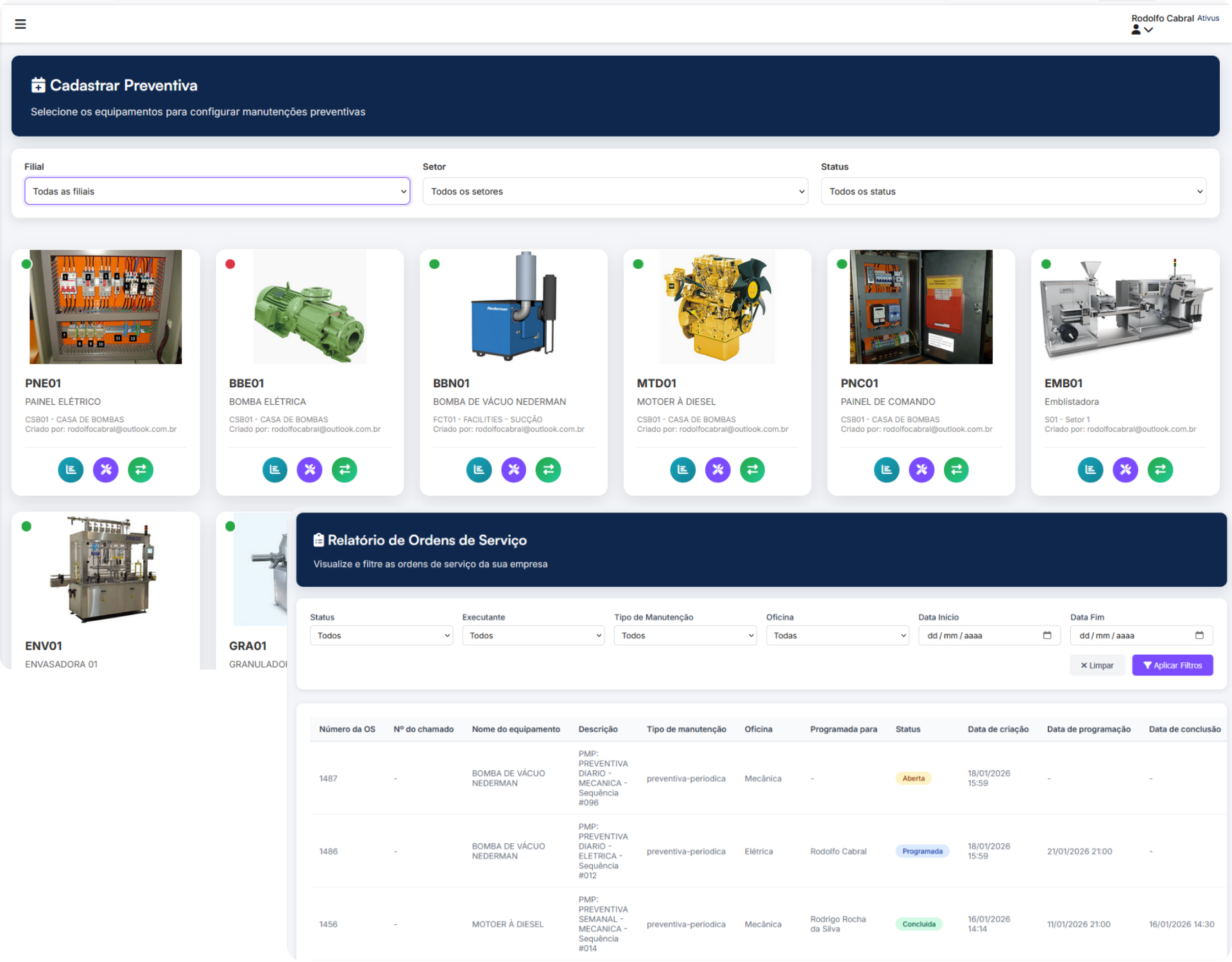 Sistema Ativus Tela 2